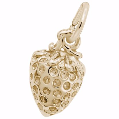 Picture of Strawberry Charm Pendant - 14K Gold