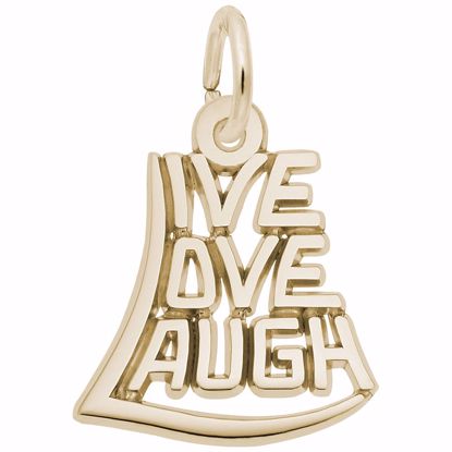 Picture of Live, Love, Laugh Charm Pendant - 14K Gold