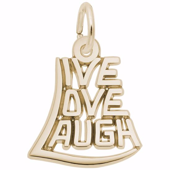 Picture of Live, Love, Laugh Charm Pendant - 14K Gold