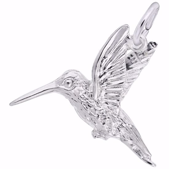 Picture of Hummingbird Charm Pendant - Sterling Silver