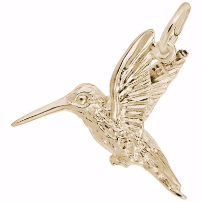 Picture of Hummingbird Charm Pendant - 14K Gold