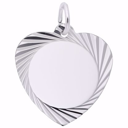 Picture of Heart Disc Charm Pendant - Sterling Silver