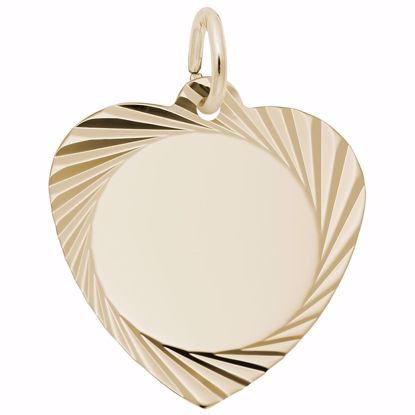 Picture of Heart Disc Charm Pendant - 14K Gold