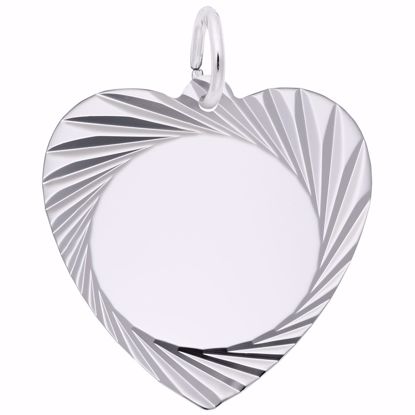 Picture of Heart Disc Charm Pendant - Sterling Silver