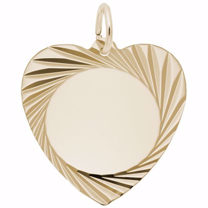 Picture of Heart Disc Charm Pendant - 14K Gold