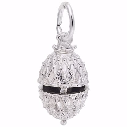 Picture of Easter Egg Charm Pendant - Sterling Silver