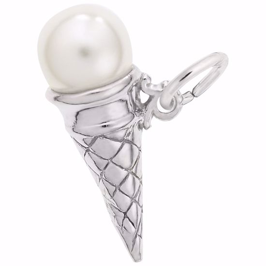 Picture of Ice Cream Cone Charm Pendant - Sterling Silver