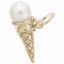 Picture of Ice Cream Cone Charm Pendant - 14K Gold
