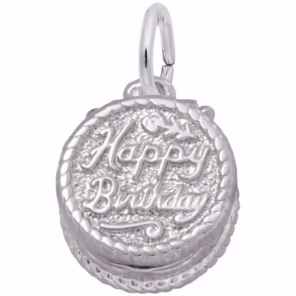 Picture of Birthday Cake Charm Pendant - Sterling Silver