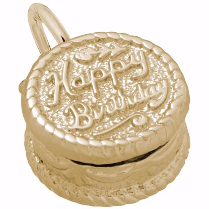 Picture of Birthday Cake Charm Pendant - 14K Gold