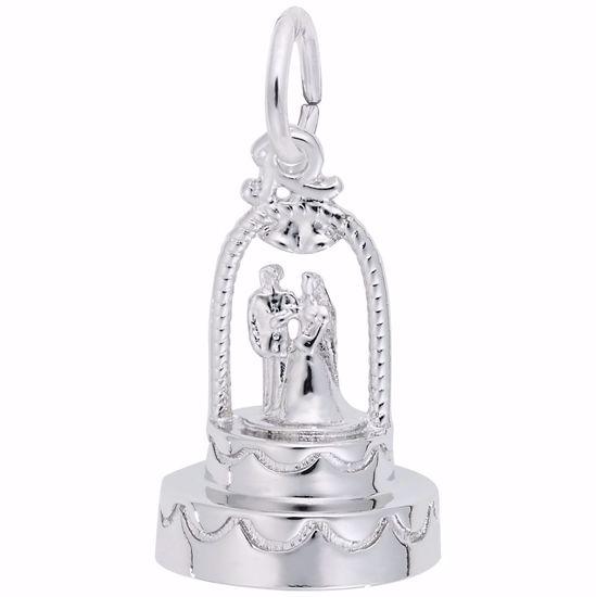 Picture of Wedding Cake Charm Pendant - Sterling Silver