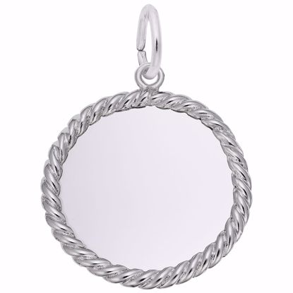 Picture of Rope Disc Charm Pendant - Sterling Silver