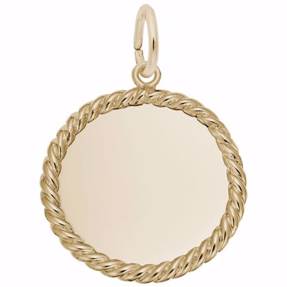 Picture of Rope Disc Charm Pendant - 14K Gold