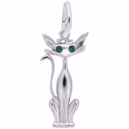 Picture of Siamese Cat Charm Pendant - Sterling Silver