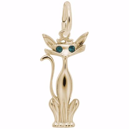 Picture of Siamese Cat Charm Pendant - 14K Gold