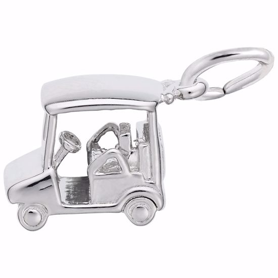 Picture of Golf Cart Charm Pendant - Sterling Silver