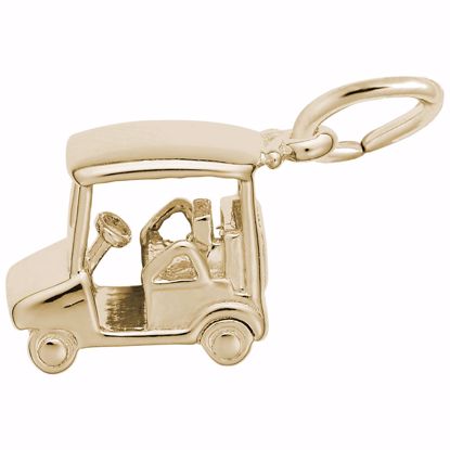 Picture of Golf Cart Charm Pendant - 14K Gold