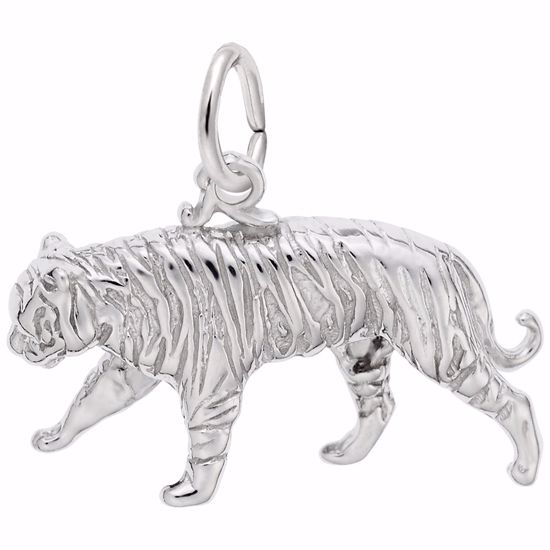 Picture of Tiger Charm Pendant - Sterling Silver