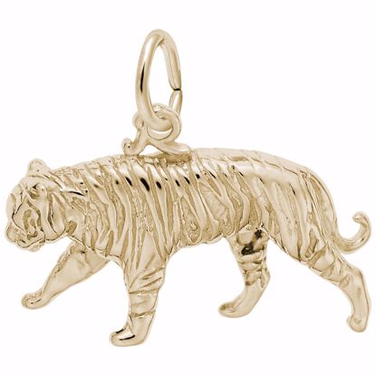 Picture of Tiger Charm Pendant - 14K Gold