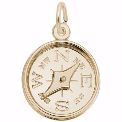 Picture of Compass Charm Pendant - 14K Gold