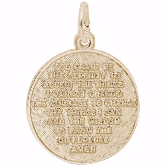 Picture of Serenity Prayer Charm Pendant - 14K Gold