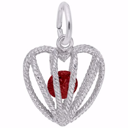 Picture of 01 Heart Birthstone Jan Charm Pendant - Sterling Silver