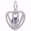 Picture of 02 Heart Birthstone Feb Charm Pendant - Sterling Silver