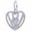 Picture of 03 Heart Birthstone Mar Charm Pendant - Sterling Silver