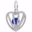 Picture of 09 Heart Birthstone Sep Charm Pendant - Sterling Silver