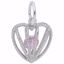 Picture of 10 Heart Birthstone Oct Charm Pendant - Sterling Silver