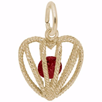 Picture of 01 Heart Birthstone Jan Charm Pendant - 14K Gold