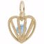 Picture of 03 Heart Birthstone Mar Charm Pendant - 14K Gold