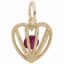 Picture of 07 Heart Birthstone Jul Charm Pendant - 14K Gold