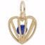 Picture of 09 Heart Birthstone Sep Charm Pendant - 14K Gold