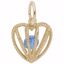 Picture of 12 Heart Birthstone Dec Charm Pendant - 14K Gold