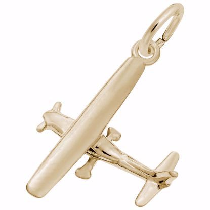 Picture of Airplane Charm Pendant - 14K Gold