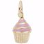Picture of Cupcake - Pink Icing Charm Pendant - 14K Gold