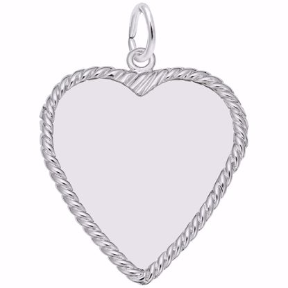 Picture of Heart Disc Charm Pendant - Sterling Silver