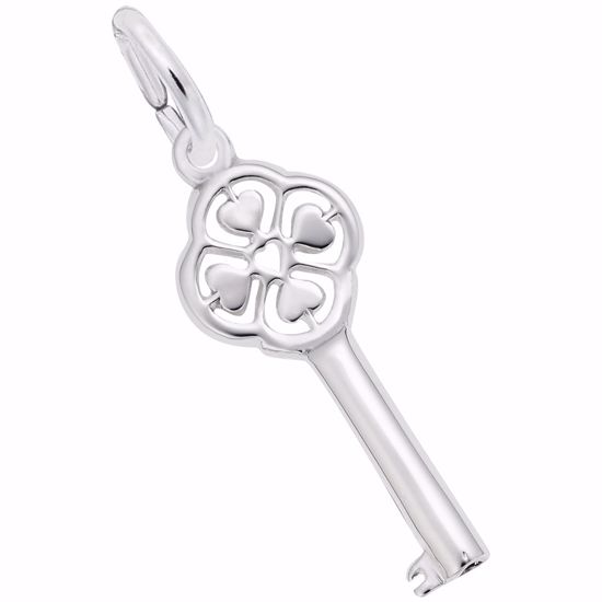 Picture of Key 4 Heart Charm Pendant - Sterling Silver