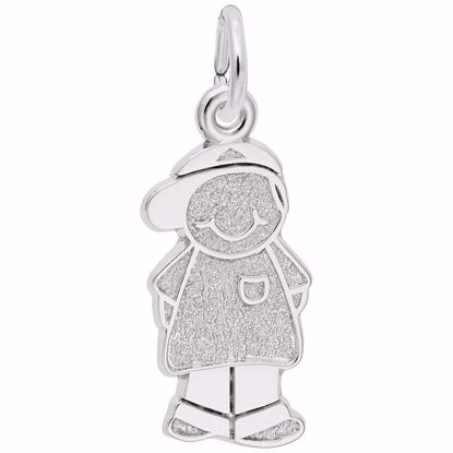 Picture of Boy W/Baseball Cap Charm Pendant - Sterling Silver