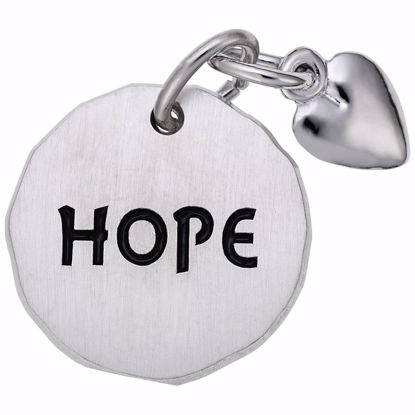 Picture of Hope Tag W/Heart Charm Pendant - Sterling Silver