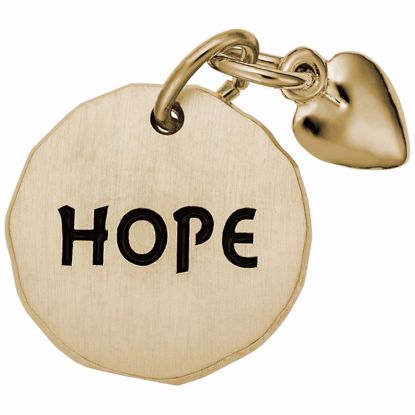 Picture of Hope Tag W/Heart Charm Pendant - 14K Gold